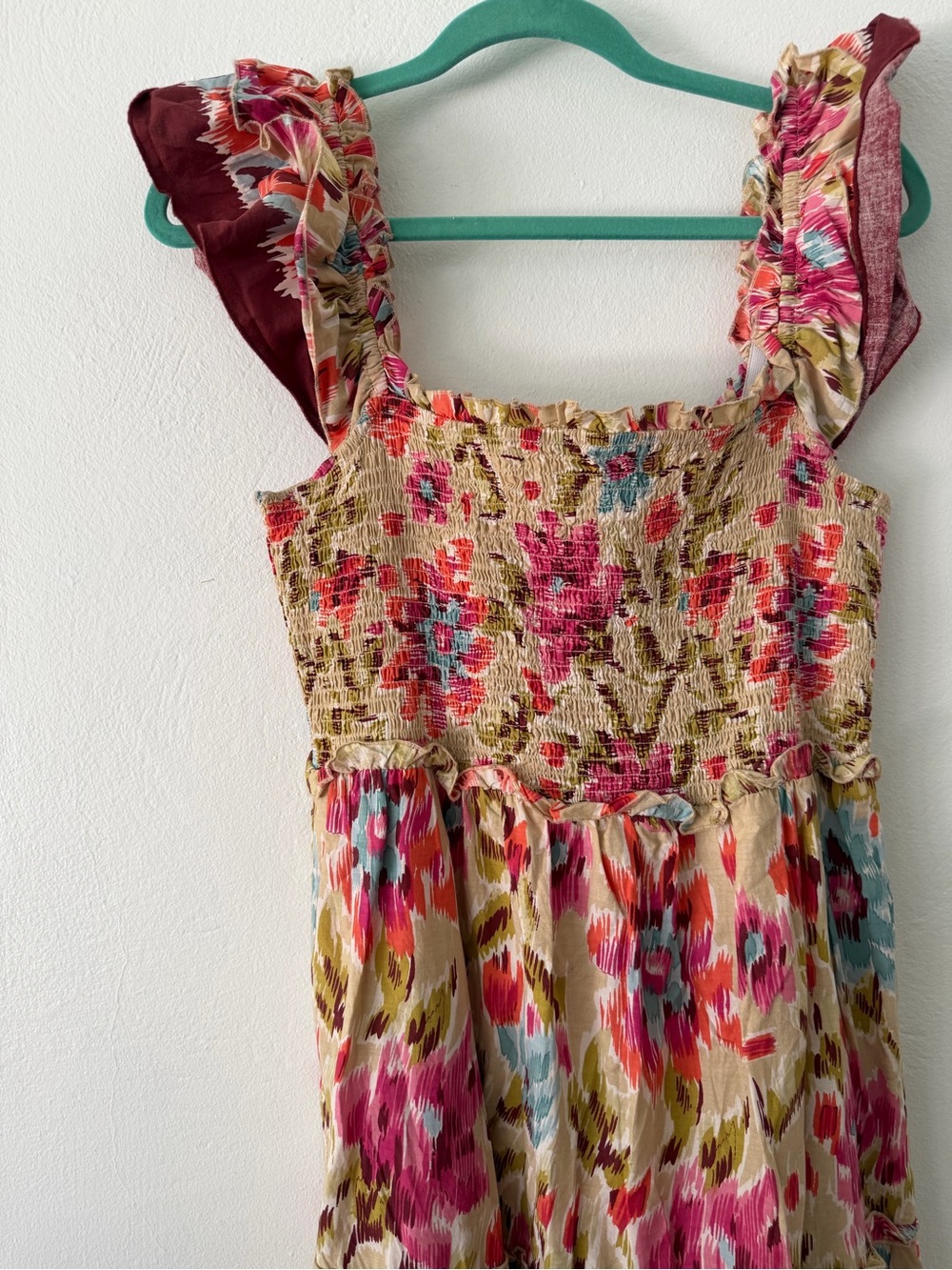 NWT House of Harlow Floral Smocked Sundress with Ruffled Straps - Multi